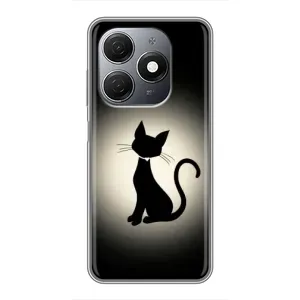 Чехол с принтом для TECNO Spark 20 (AlphaPrint) Модные коты (Силуэт котика)