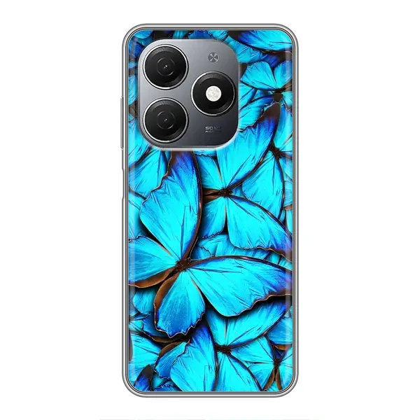 Чехол с принтом «Синие бабочки» для TECNO Spark 20