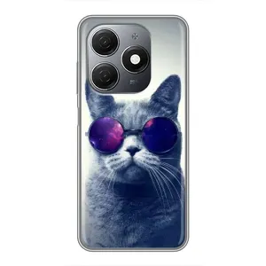 Чехол с принтом для TECNO Spark 20 (AlphaPrint) Модные коты (Стильный кот)