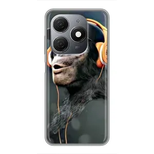 Чехол с Обезьянами TECNO Spark 20 - (AlphaPrint) (В наушниках)