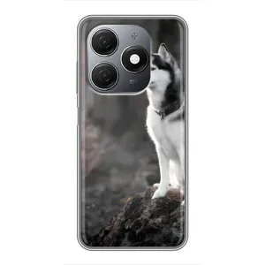 Чехол с Хаски для TECNO Spark 20 - (AlphaPrint) (Верный пес)