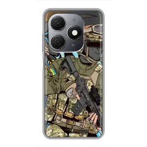 Чехлы с картинкой ЗСУ для TECNO Spark 20 (AlphaPrint) (Воин ВСУ)