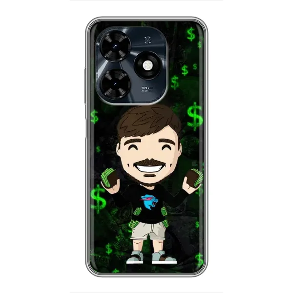 Чохол з принтом «Блогер Beast» для TECNO Spark 20c