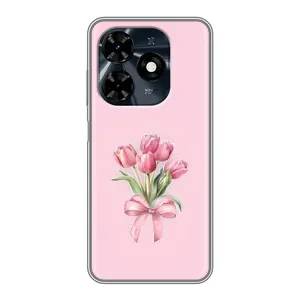 Чохол з розовим принтом для TECNO Spark 20c (Букет квітів)