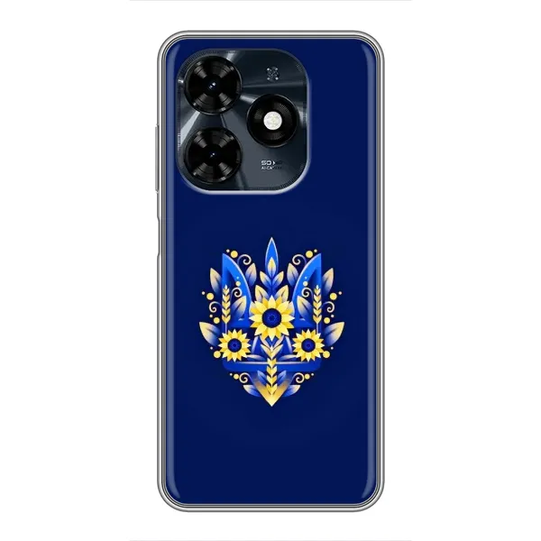 Чохол з принтом «Квітковий Герб» для TECNO Spark 20c