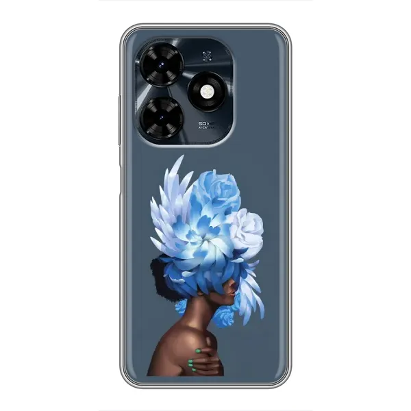 Чехол с принтом «Цветы на голове» для TECNO Spark 20c