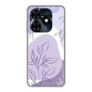 Силконовий чохол з принтом в квітах на TECNO Spark 20c (Фіолетове листя абстракція)