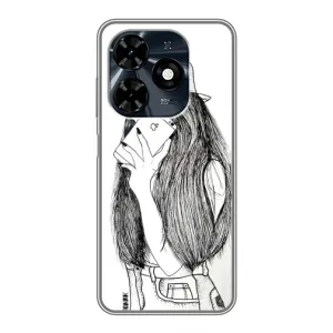 Чохол з друком для TECNO Spark 20c - (Мода) (AlphaPrint) (Фото дівчини)