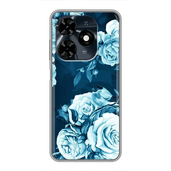 Чехол с принтом «Голубые Бутоны» для TECNO Spark 20c