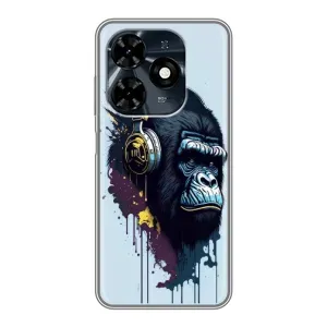 Чохол з Мавпами TECNO Spark 20c - (AlphaPrint) (Горила в навушниках)