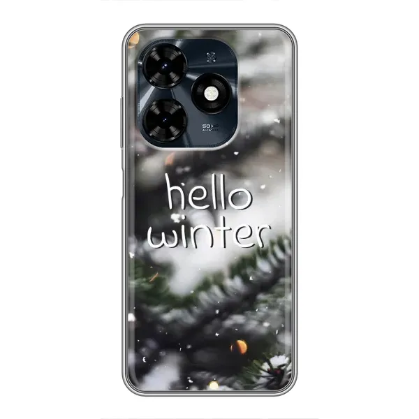 Чехол с принтом «Hello winter» для TECNO Spark 20c
