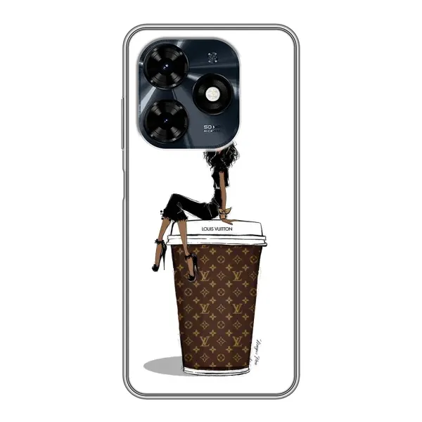 Чохол з принтом «кава LOUIS VUITTON» для TECNO Spark 20c