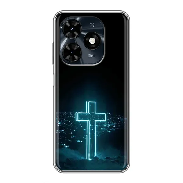 Чехол с принтом «Крест и город» для TECNO Spark 20c