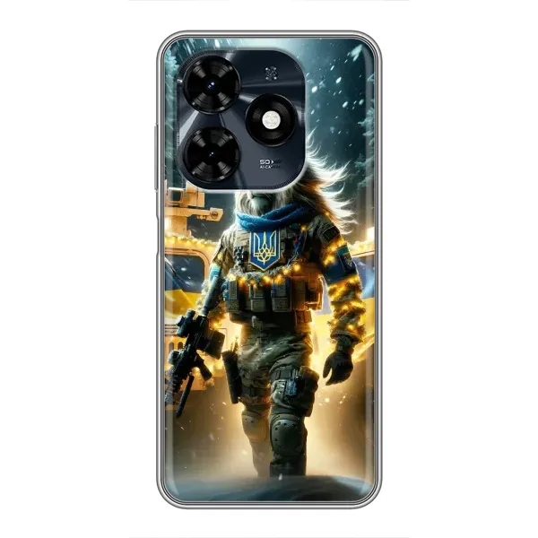Чехол с принтом «ЛЕВ ЗСУ» для TECNO Spark 20c