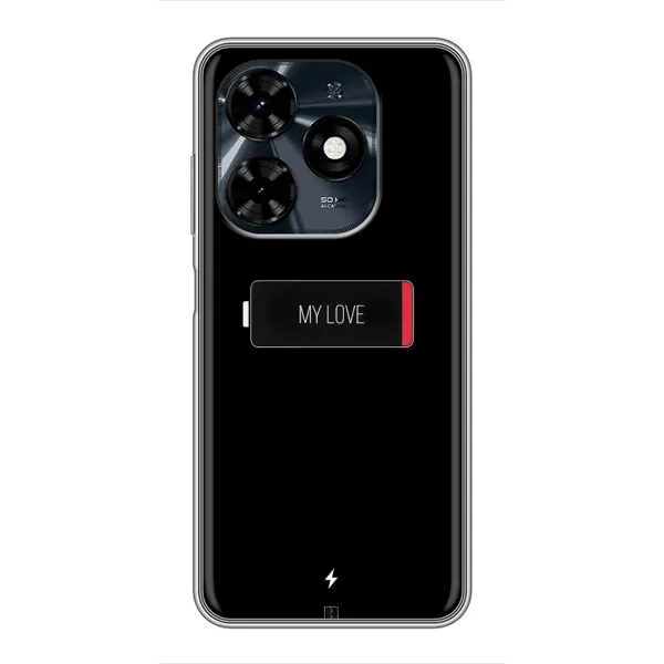 Чехол с принтом «Love battery» для TECNO Spark 20c Чехол с принтом «Love battery» для TECNO Spark 20c