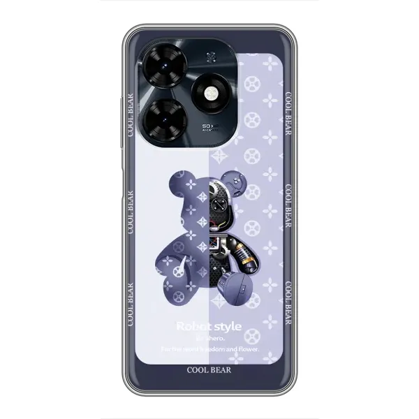 Чохол з принтом «Медведик LV» для TECNO Spark 20c Чохол з принтом «Медведик LV» для TECNO Spark 20c