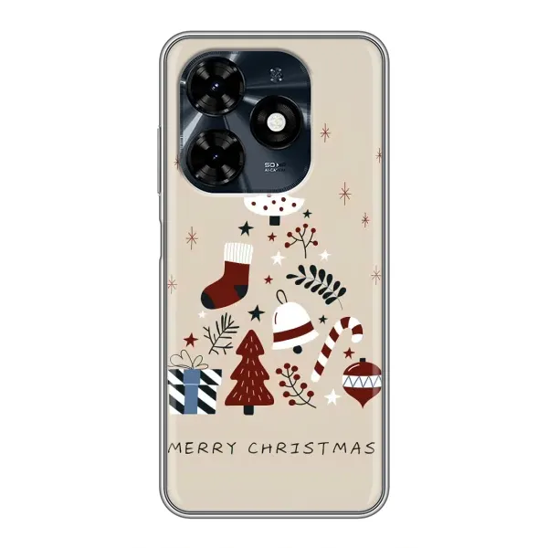 Чехол с принтом «Merry Christmas» для TECNO Spark 20c