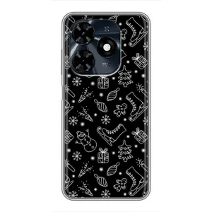 Новорічні, Святкові Чохли для TECNO Spark 20c - 2024 год (Новорічний фон)