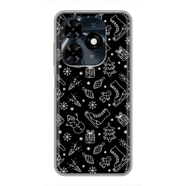 Чехол с принтом «Новогодний фон» для TECNO Spark 20c