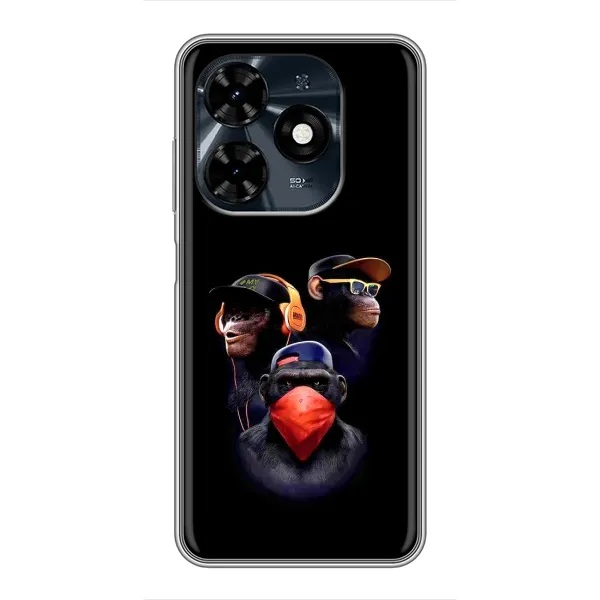 Чохол з принтом «Три мавпи» для TECNO Spark 20c