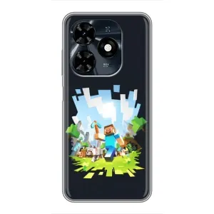 Чохол Майнкрафт на TECNO Spark 20c (AlphaPrint) Minecraft (персонажі Minecraft)