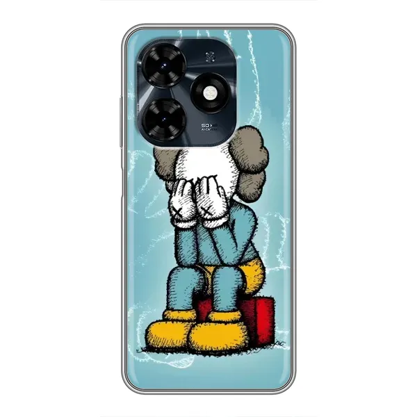 Чохол з принтом «Плач Bearbrick» для TECNO Spark 20c