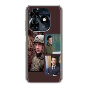 Чохол для TECNO Spark 20c (AlphaPrint - с принтом Зеленського) (Президент)