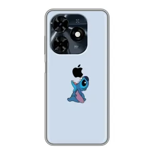 Чохол з принтом Стіч на TECNO Spark 20c (Stitch apple)