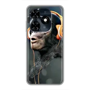 Чохол з Мавпами TECNO Spark 20c - (AlphaPrint) (В навушниках)