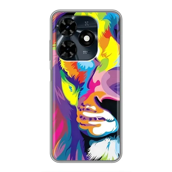 Чохол з принтом «Яскравий Лев» для TECNO Spark 20c
