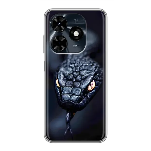 Чохол з принтом «Чорна змія» для TECNO Spark 20c