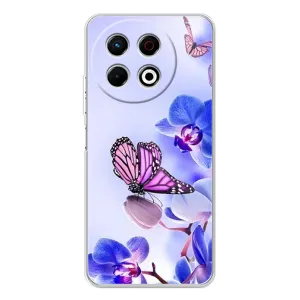 Чохли з квітами для TECNO Spark 30 Pro (VPrint) (Метелик на квітах)