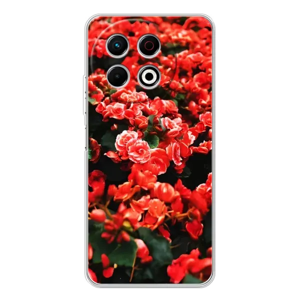 Чохол з принтом «Квіти червоні» для TECNO Spark 30 Pro Чохол з принтом «Квіти червоні» для TECNO Spark 30 Pro