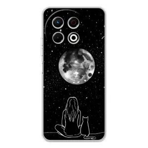 Чохол з малюнком кіт на TECNO Spark 30 Pro (Дівчина з котом)