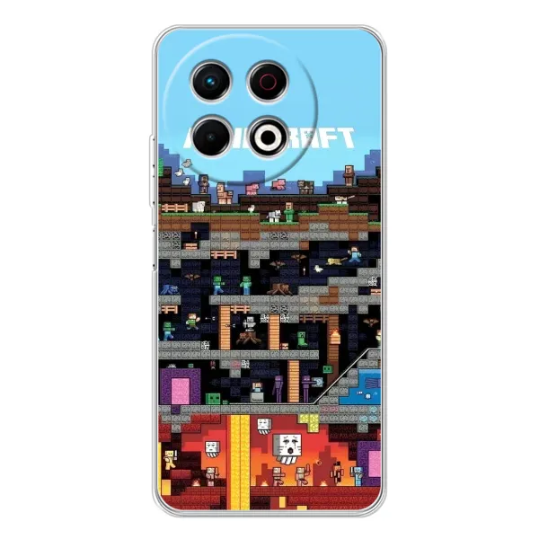 Чохол з принтом «фон Minecraft» для TECNO Spark 30 Pro