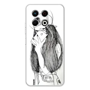 Чехол с печатью для TECNO Spark 30 Pro - (Мода) (AlphaPrint) (Фото девочки)