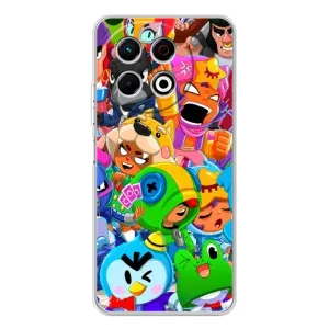 Чехлы Brawl Stars для TECNO Spark 30 Pro (AlphaPrint) (Герої Бравл Старс)