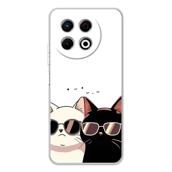 Чохол з принтом «Коти в окулярах» для TECNO Spark 30 Pro