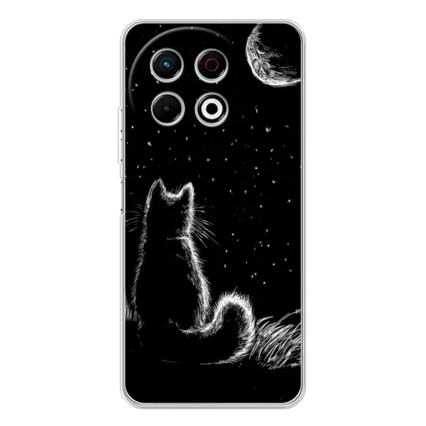 Чехол с принтом «Котик и луна» для TECNO Spark 30 Pro Чехол с принтом «Котик и луна» для TECNO Spark 30 Pro