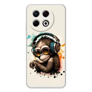 Чохол з Мавпами TECNO Spark 30 Pro - (AlphaPrint) (Макака в навушниках)