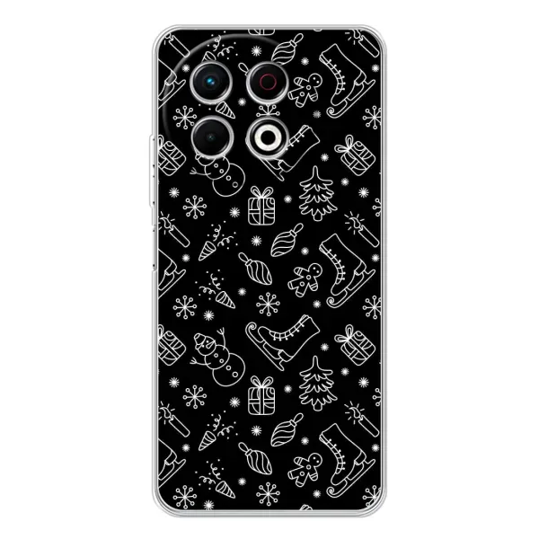 Чохол з принтом «Новорічний фон» для TECNO Spark 30 Pro