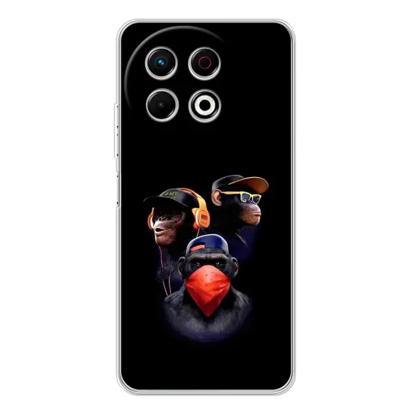 Чохол з принтом «Три мавпи» для TECNO Spark 30 Pro
