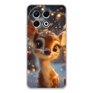 Яскравий чохол для TECNO Spark 30 Pro з Зимові Оленята (Оленятко серед гірлянд)