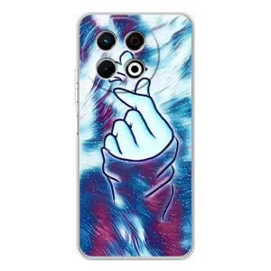 Чехол с принтом для TECNO Spark 30 Pro (AlphaPrint - Знак сердечка)