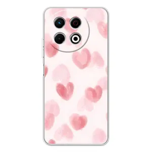 Чехол с розовым рисунком для TECNO Spark 30 Pro (Розовые сердечки)