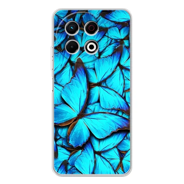 Чохол з принтом «Сині метелики» для TECNO Spark 30 Pro Чохол з принтом «Сині метелики» для TECNO Spark 30 Pro