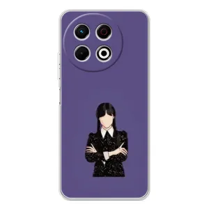Чохли Венсдей на TECNO Spark 30 Pro Уенсдей (AlphaPrint) (Венздей у чорному)