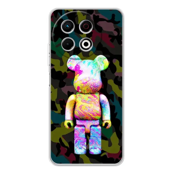 Чохол з принтом «Яскравий Bearbrick» для TECNO Spark 30 Pro