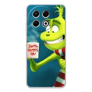 Різдвяні Чохли для TECNO Spark 30 Pro (VPrint) (Зелений Грінч)