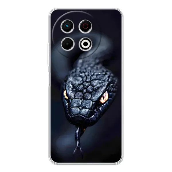 Чохол з принтом «Чорна змія» для TECNO Spark 30 Pro